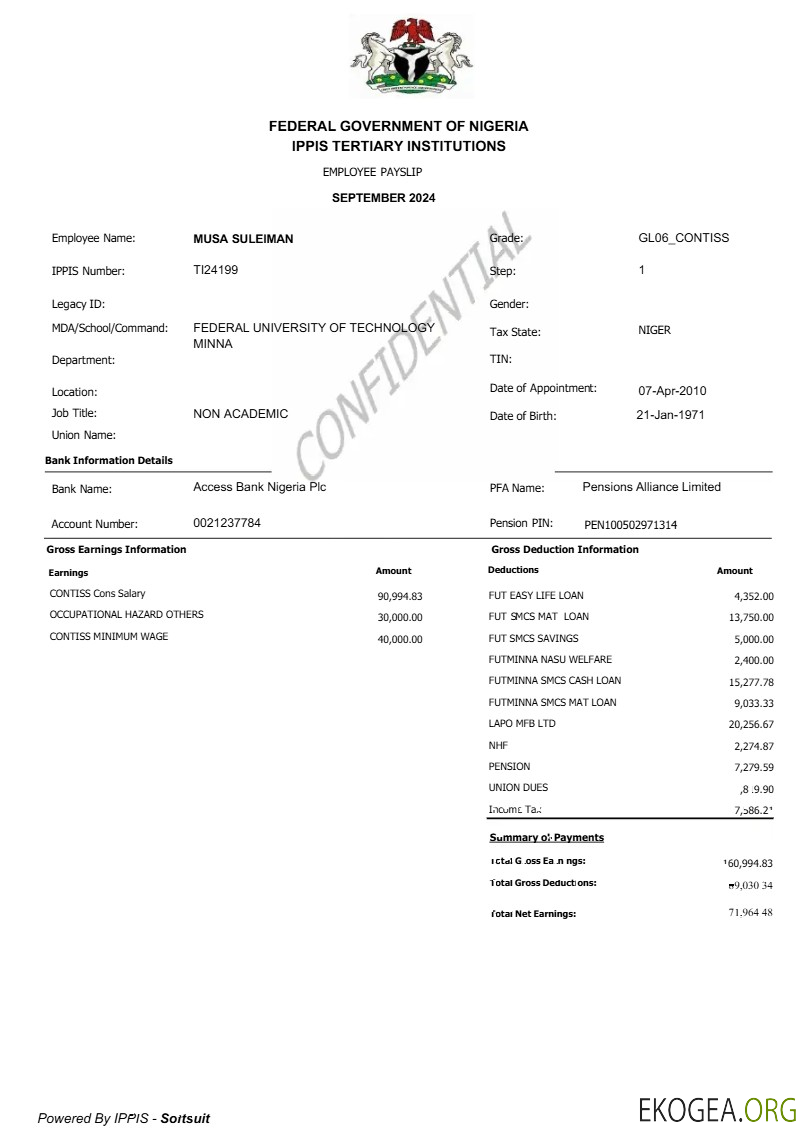 Modèle de fiche de paie des employés du gouvernement fédéral du Nigeria aux formats Word et PDF.pdf, 1